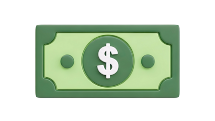 3D Rendered Dollar Bill Icon