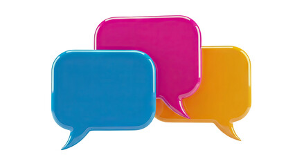 Three Colorful Speech Bubbles