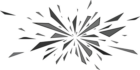 Obraz premium Dynamic abstract burst of sharp geometric fragments expanding outwards from a central point