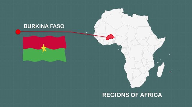Burkina faso in Africa abstract animated video footage with smooth motion background for modern digital design, presentations, advertising visuals and