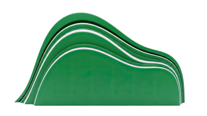 Abstract Green Wave Sculpture