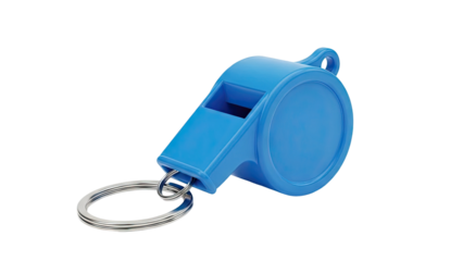 Blue Plastic Whistle with Keychain