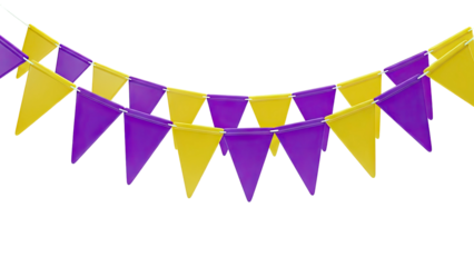 Purple and Yellow Bunting Flags
