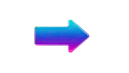 3D Rendering of a Blue and Purple Gradient Arrow Icon