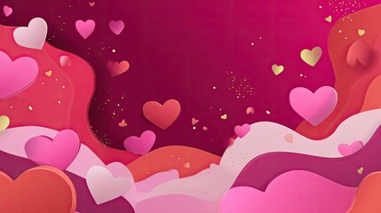 Romantic Abstract Background with Colorful Hearts for Valentine&rsquo;s Day and Love-Themed Designs