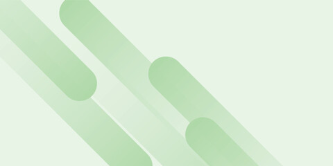 Obraz premium White abstract wide banner background with green geometric shapes. Minimal geometric. Modern futuristic concept.