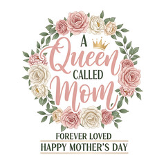 Queen of the mom isolated on transparent background