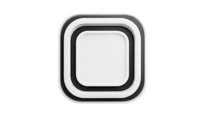 Abstract 3D Rounded Square Forms in Black and White