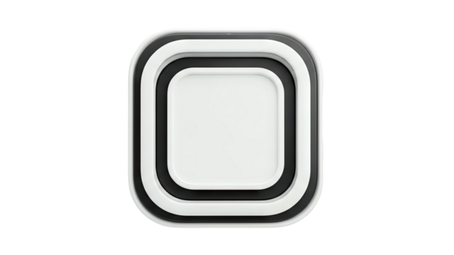 Abstract 3D Rounded Square Forms in Black and White - Powered by Adobe