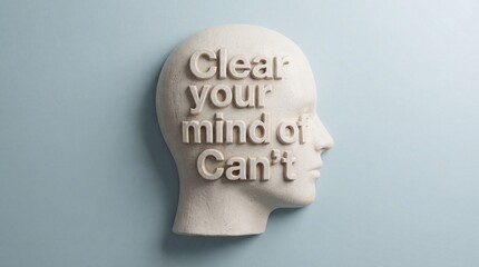 Empowering thoughts clear your mind of can't modern design creative studio minimalistic environment side perspective