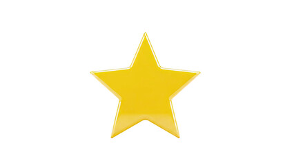 Obraz premium Glossy Yellow Five-Pointed Star