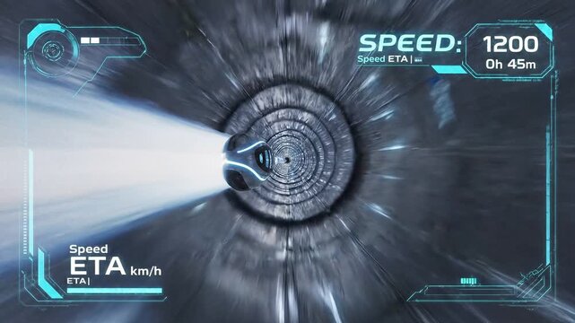 Futuristic Hyperloop Travel Animation