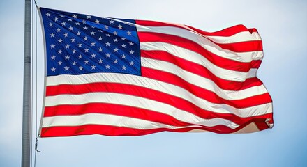 United States Flag Flying in the Wind