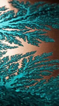Captivating Cyan Crystal Dendrites Form and Grow on Copper Surface