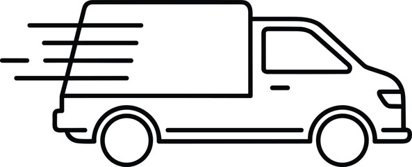 Delivery van icon showing fast shipping service, logistics transportation concept, express courier vehicle illustration for ecommerce and business use © MdSakila