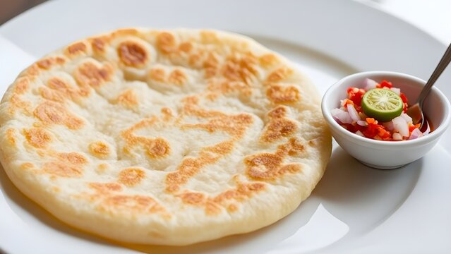 Sri Lankan Pol Roti with Spicy Lunu Miris &ndash; Close-Up