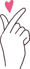 指ハート・指でハートを表す手描きのハンドサイン