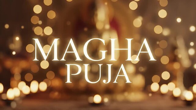 Magha Puja Buddhist Festival Minimal Thin Serif Typography with Gentle Fade