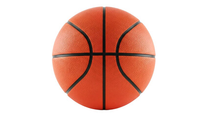 Vibrant Orange Basketball with Black Lines Isolated on a Pure Black Background