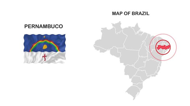 Pernambuco Map abstract animated video footage with smooth motion background for modern digital design, presentations, advertising visuals and creativ