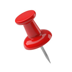 Red push pin thumbtack isolated isolated on a transparent background