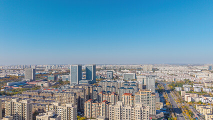 Fototapeta premium China Shandong Dongying Urban Architectural Scenery