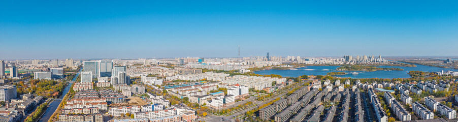 Obraz premium China Shandong Dongying Urban Architectural Scenery