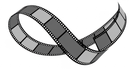 Strip curled into a loop isolated on a transparent background