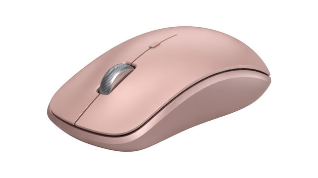 Pink wireless computer mouse pink computer mouse wireless mouse isolated on a transparent background