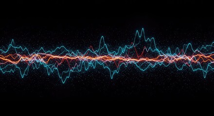 Dynamic visualization of rhythmic electrical energy flowing across a dark digital surface, ideal for tech and medical concepts ,blur ,electric ,illuminated