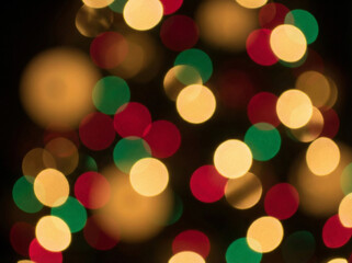 Fototapeta premium Abstract blurred bokeh lights background christmas night （抽象的なボケた光の背景、クリスマスの夜）