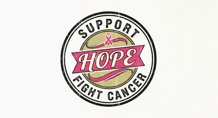 Fototapeta premium Breast cancer awareness ribbon support hope fight cancer symbol
