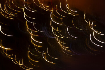 Exposure delay, dotted sparks, glowing dots, splashes of fire, chaos of illumination