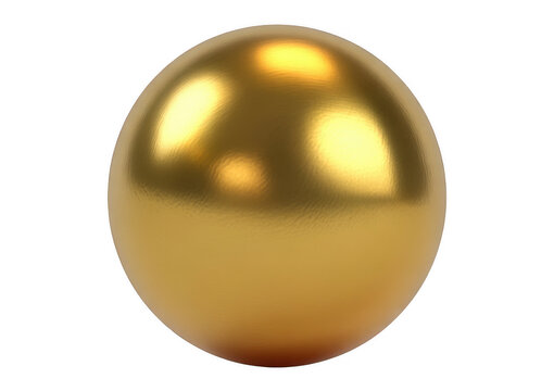 Shiny Gold Sphere with Reflections lighting metallic isolated on a transparent background
