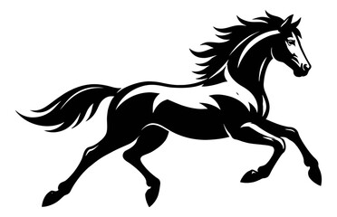 Obraz premium Stylized illustration of a horse depicting powerful movement for branding and emblems