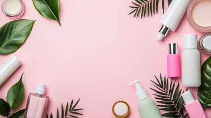 Everyday beauty care at home embracing cosmetic lifestyle with natural elements