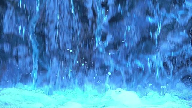 Waterfall Plunges 240fps Super Slow Motion x8 Loop Blue