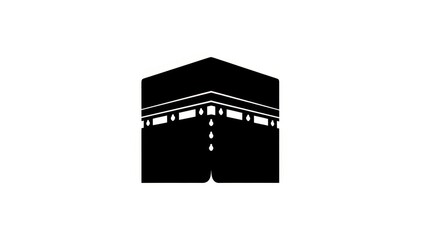 Obraz premium Kaaba Icon: Islamic Symbol, Mecca Landmark, Geometric Design