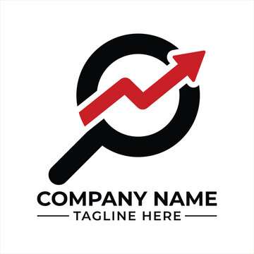 A conceptual logo design showing business growth analysis and data research