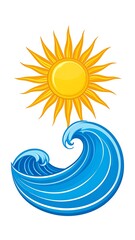 Obraz premium A simple graphic of a sun and a wave