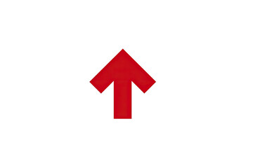 A vibrant, solid red upward-pointing arrow on an uncluttered, deep black background