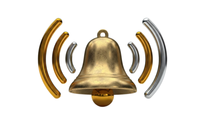 Golden Bell with Sound Waves