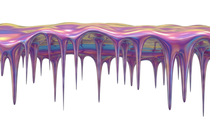 Iridescent Metallic Drips with Arched Underside
