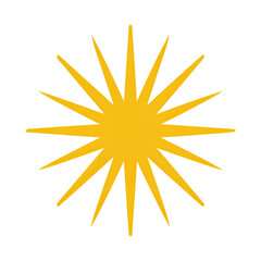 Golden sixteen-pointed starburst illustration with black background