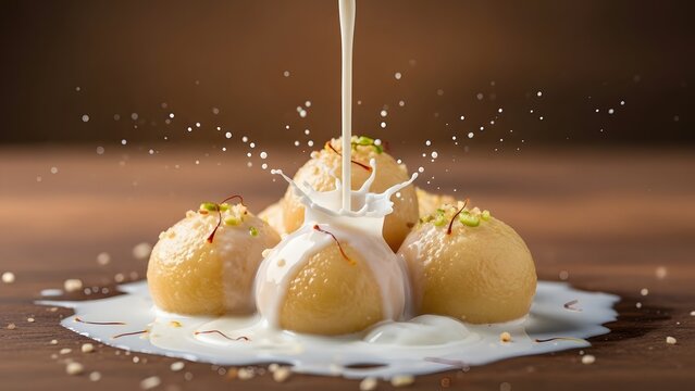 Creamy and Rich Rasmalai Sweet Dish Photography for Culinary Inspiration and Food Blogs