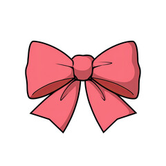 A pink ribbon, rendered in a simple, cartoon style, sits isolated against a black backdrop