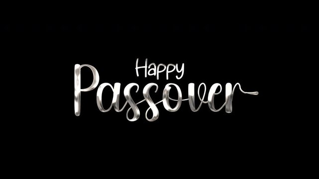 Happy passover is elegantly displayed in a shiny silver font, perfect for any passoverrelated digital or print design project.