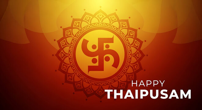 Happy Thaipusam Abstract Mandala and Vel Symbol Background