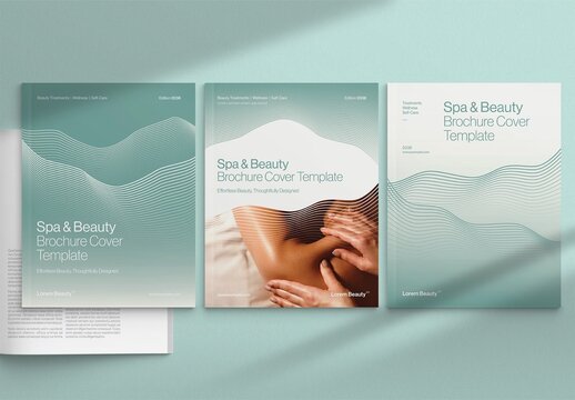 Modern Wellness Brochure Cover Template for Beauty Spa, Salon & Healthcare Clinics