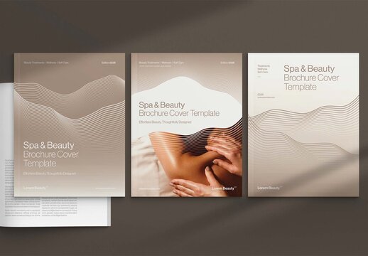 Modern Wellness Brochure Cover Template for Beauty Spa, Salon & Healthcare Clinics